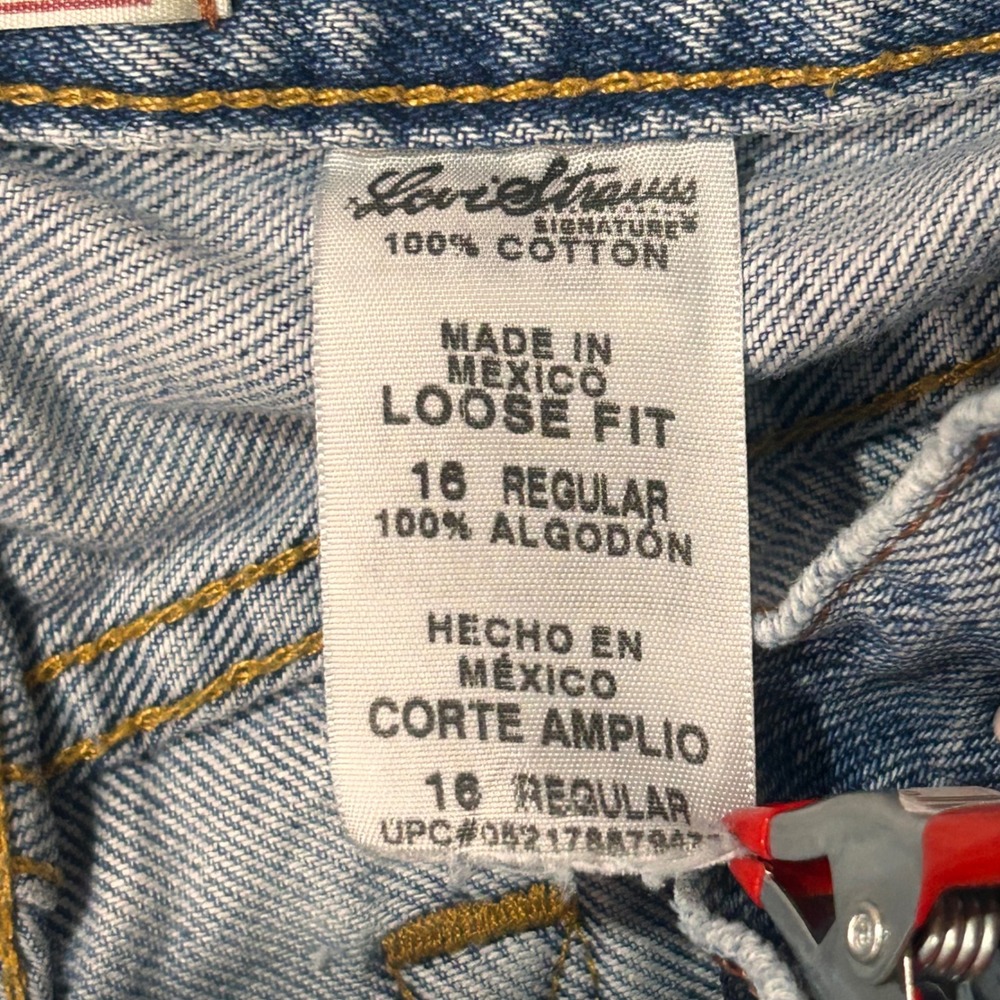 Levi Strauss Denim Shorts Loose Fit 16 Blue Vintage Y2K Baggy Cut Off - Picture 4 of 9